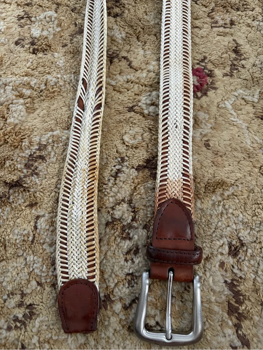 Torino Leather belt with solid brass buckle Retail $125 see pictures size & cond